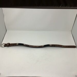 Nocona Youth Leather with Fabric Inset Concho Southwestern Belt